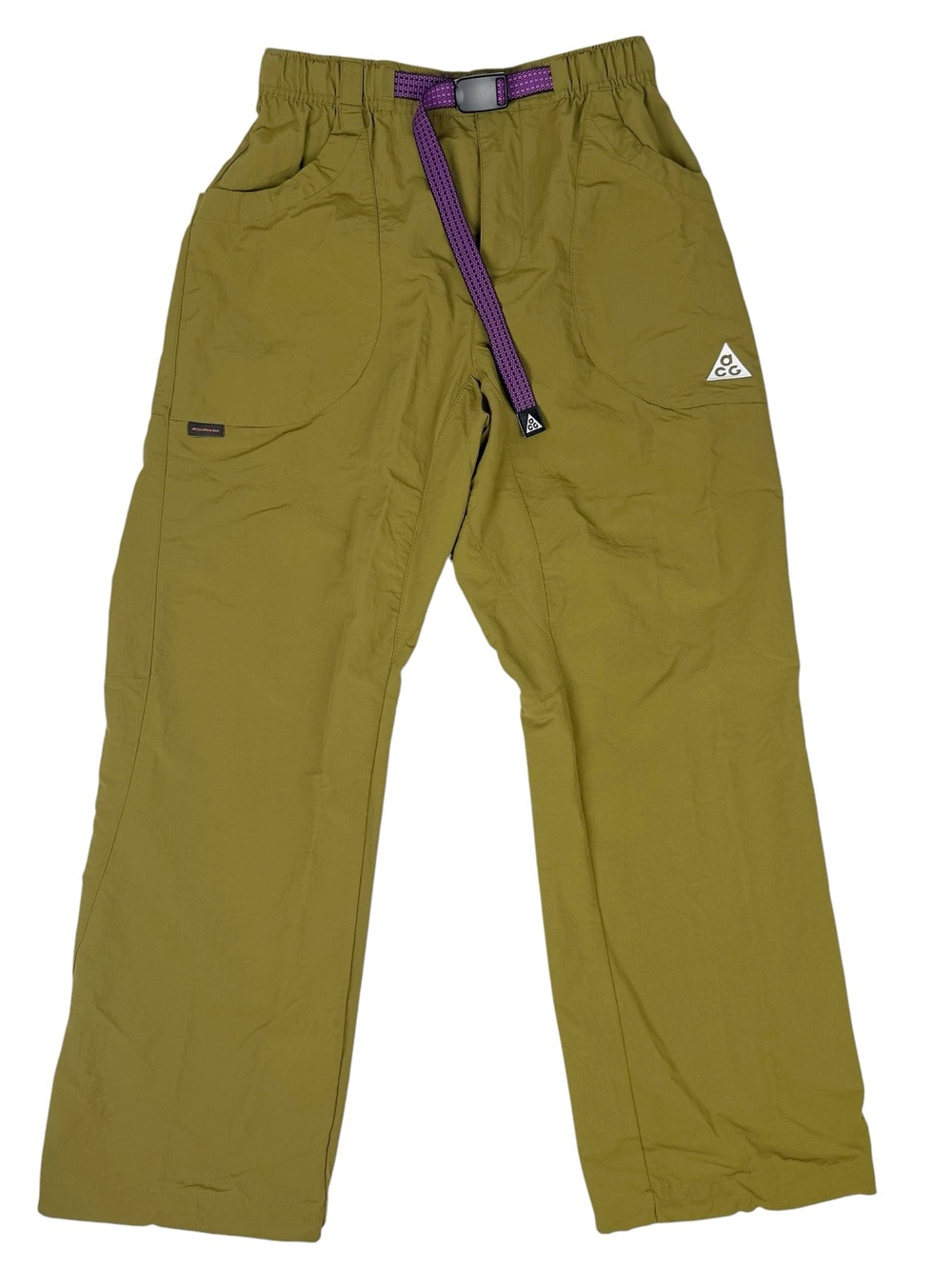 Nike ACG Dolomiti Mens Belted Pants XS Olive IF0913-368 Loose Fit Straight Leg